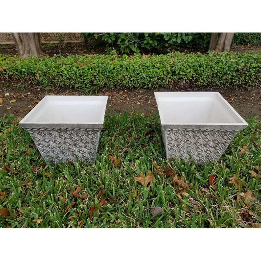 Exaco Square Sandstone Planters - Set of 2