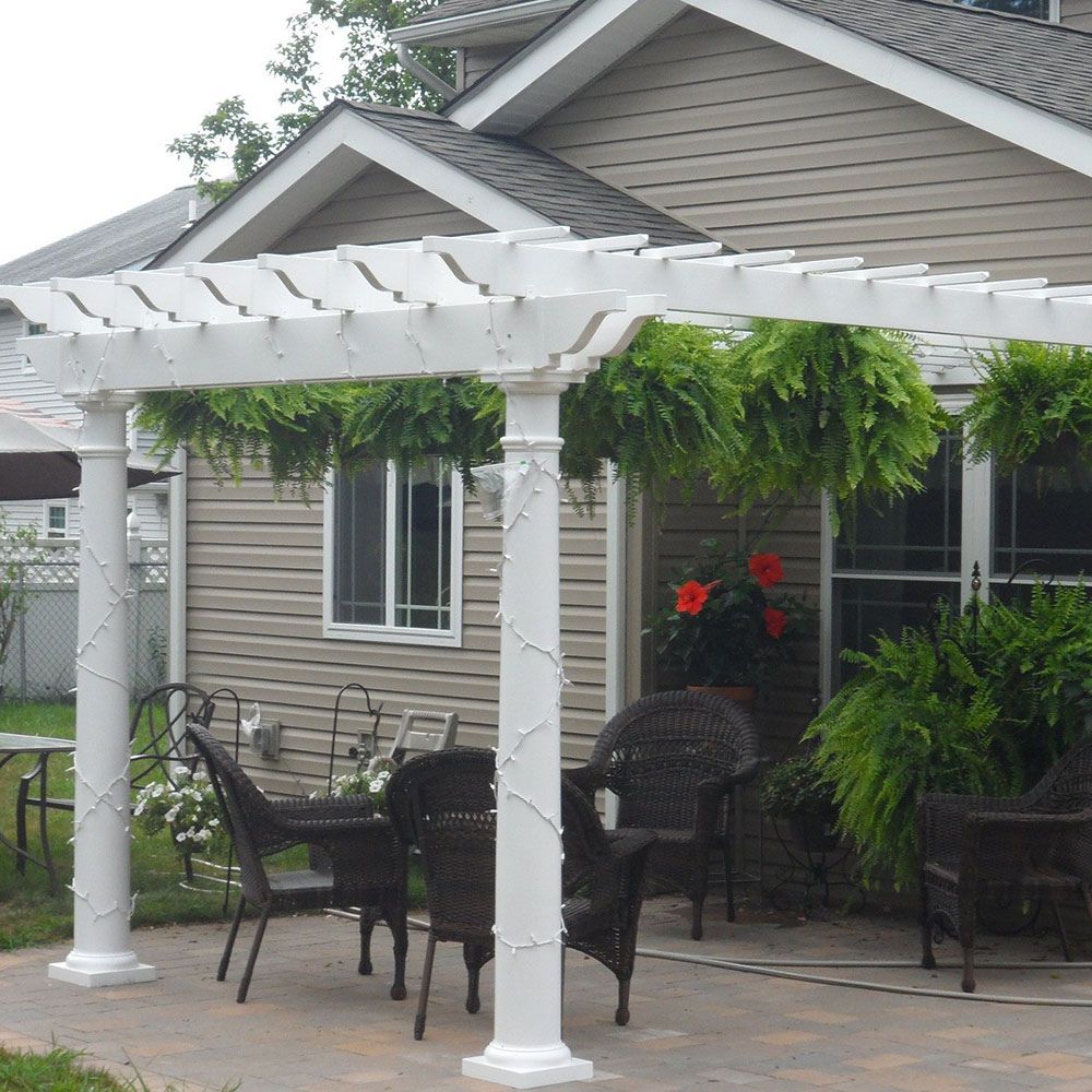 Atlantic Outdoors 12' Vinyl Wall-Mounted Cozy Retreat Pergola Kit