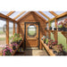 Atlantic Outdoors Cedar A-Frame Greenhouse Kit Fron View Inside View