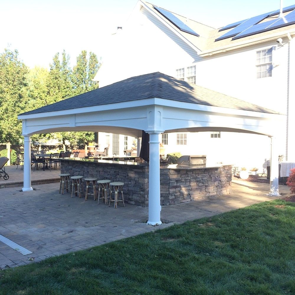 Atlantic Outdoors Hip Roof Vinyl Pavilion Kit Lifestyle