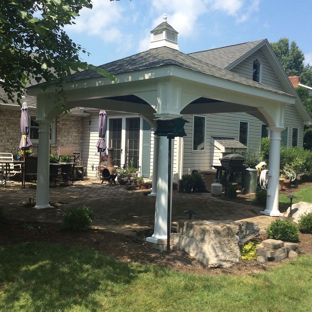 Atlantic Outdoors Hip Roof Vinyl Pavilion Kit Lifestyle
