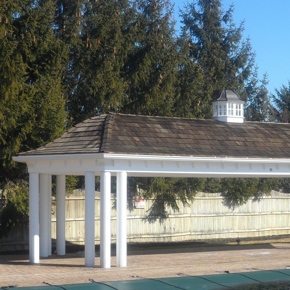 Atlantic Outdoors Hip Roof Vinyl Pavilion Kit Lifestyle
