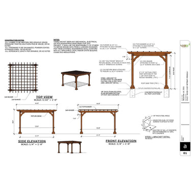 Atlantic Outdoors Pressure-Treated Wood Cozy Retreat Pergola Kit 1