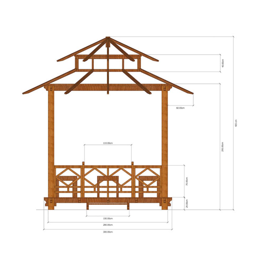 Exaco Bali Gazebo Dimensions