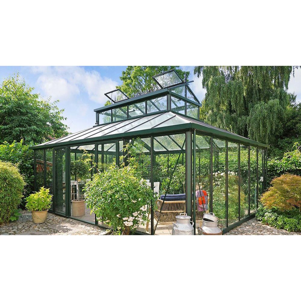 Exaco Cathedral Victorian Greenhouse with Large Cupola Lifestyle