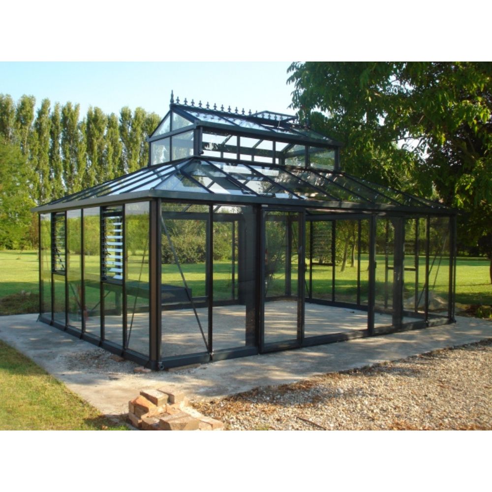 Exaco Cathedral Victorian Greenhouse with Large Cupola Lifestyle