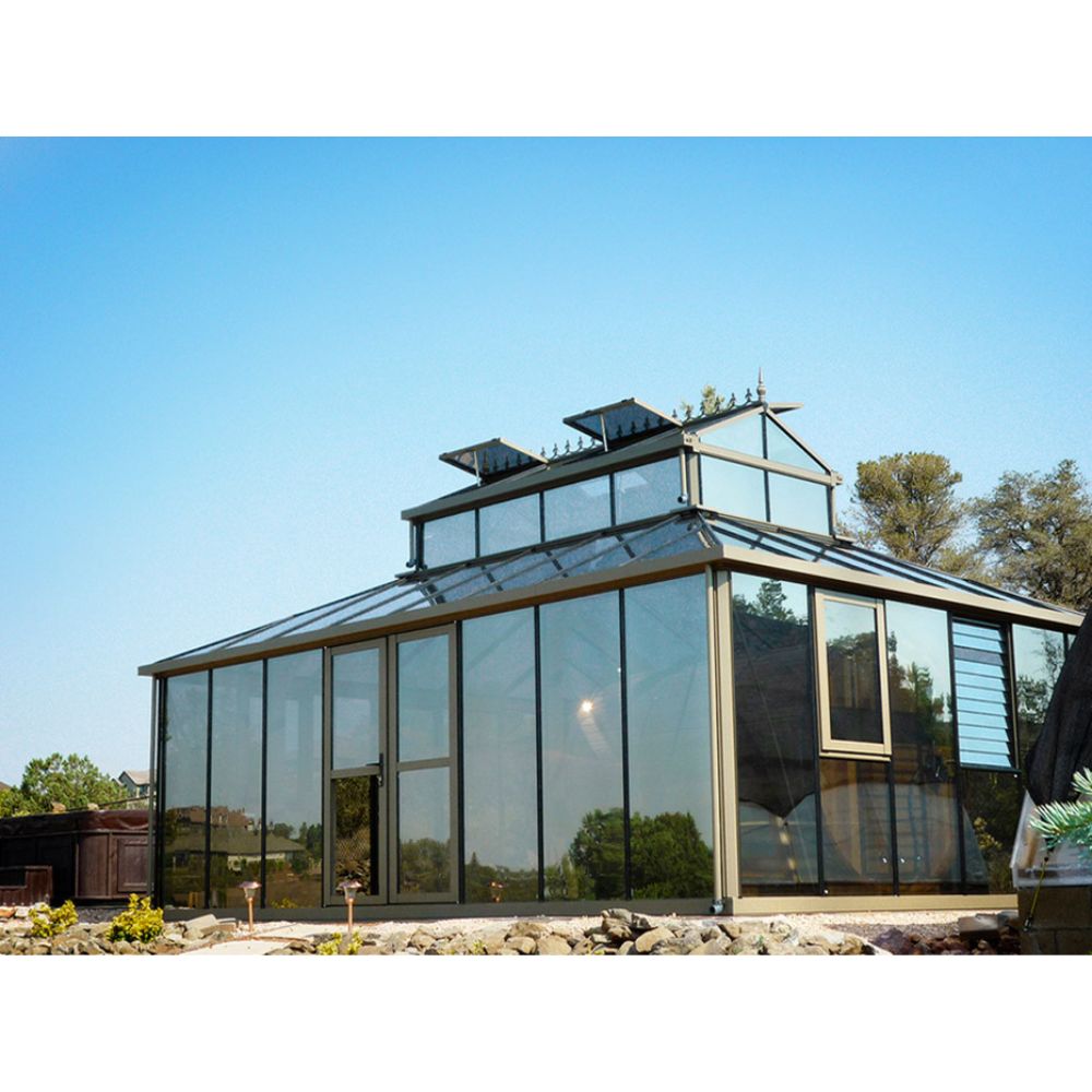 Exaco Cathedral Victorian Greenhouse with Large Cupola Lifestyle