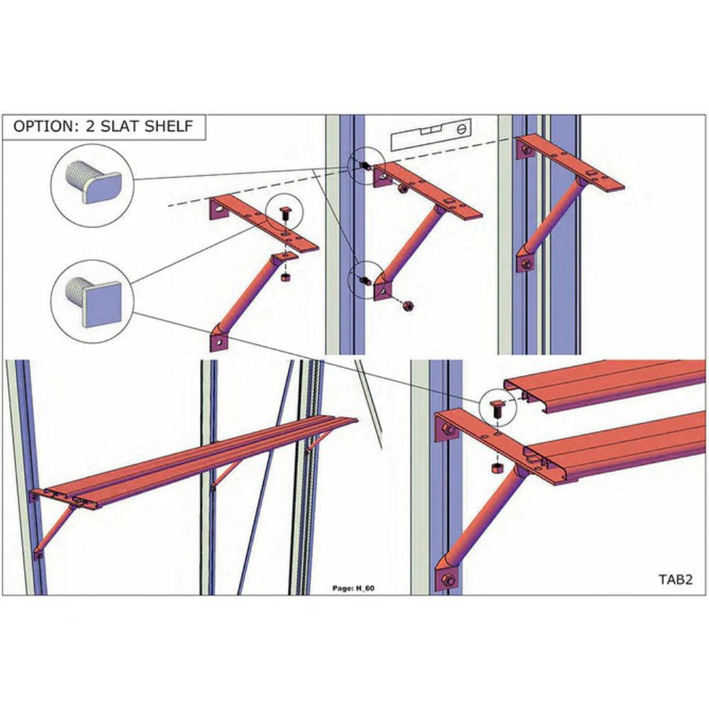 Exaco Exaco Royal Victorian Slat Shelving Details