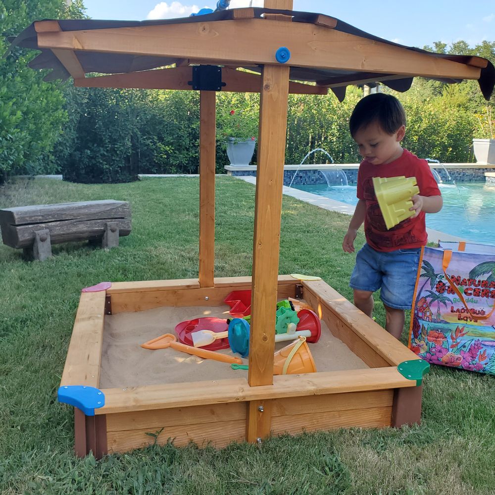 Exaco Felix Sandbox With Adjustable Roof