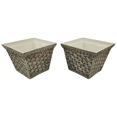 Exaco Square Sandstone Planters - Set of 2