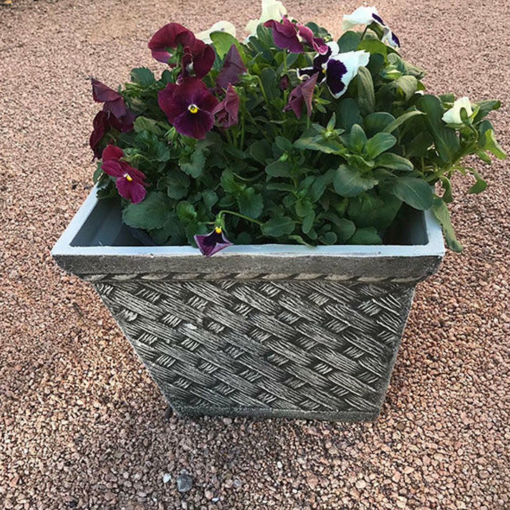 Exaco Square Sandstone Planters - Set of 2