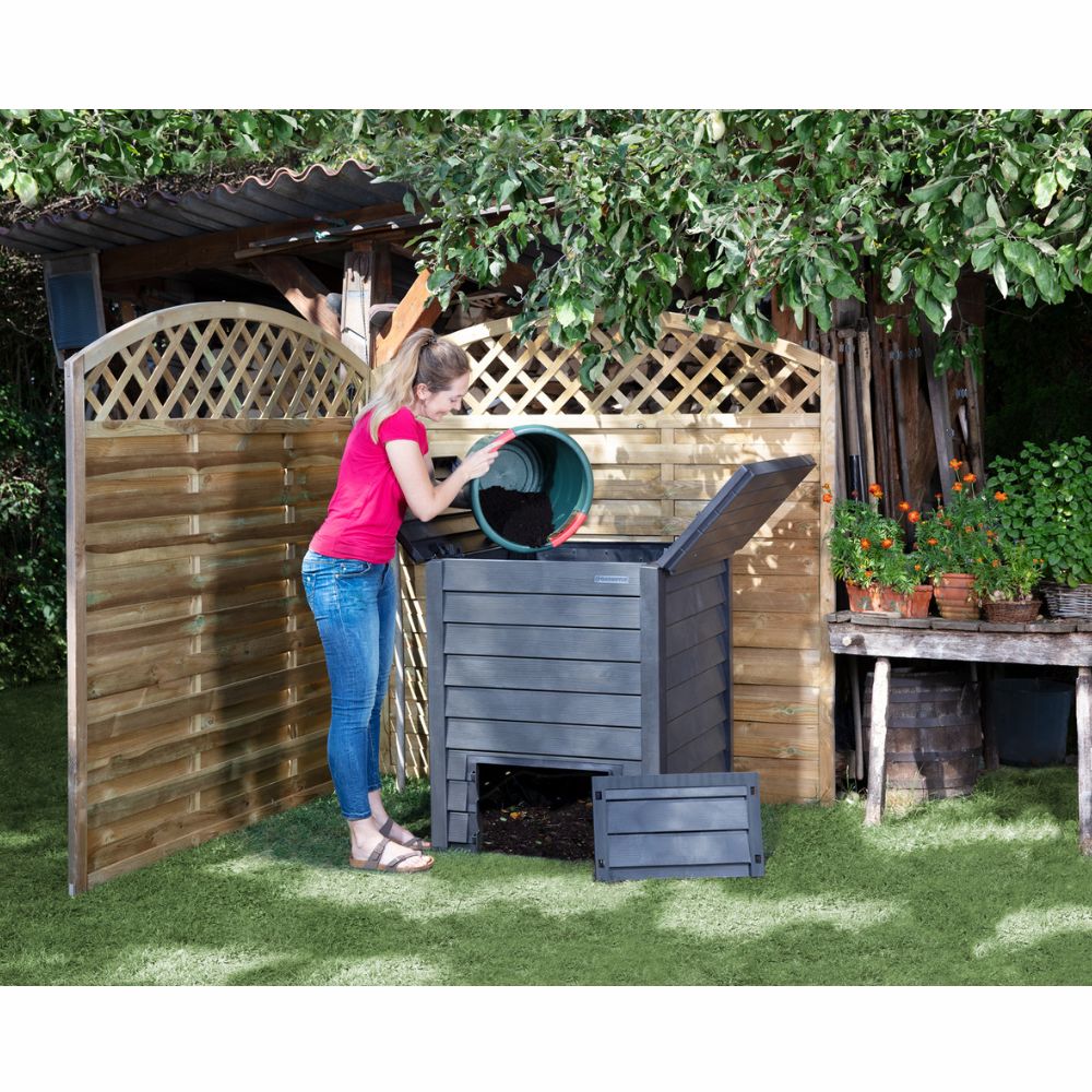 Exaco Thermo Wood Composter 600 liter / 160 gal. with Soil Fence