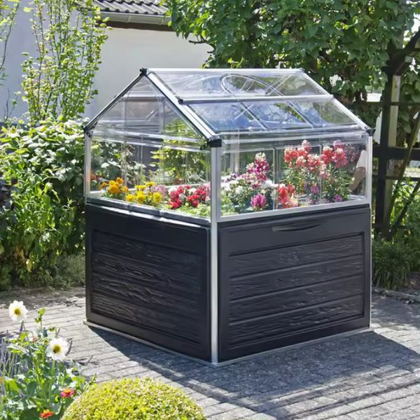 Mini Raised Greenhouse with Cold Frames & Storage Space For Outdoor Gardening