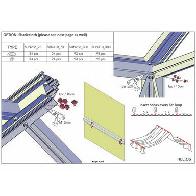 Technical diagram of window installation with hardware and measurements
