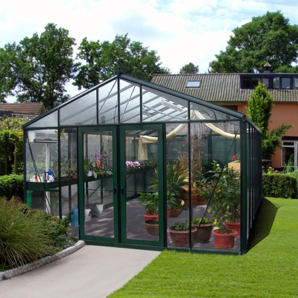 Exaco Janssens | 12.5x20x9 ft Royal Victorian VI 46 Large Glass Greenhouse Kit With 4mm Tempered Glass Glazing