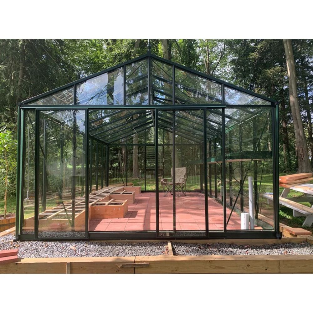 Exaco Janssens | 12.5x20x9 ft Royal Victorian VI 46 Large Glass Greenhouse Kit With 4mm Tempered Glass Glazing