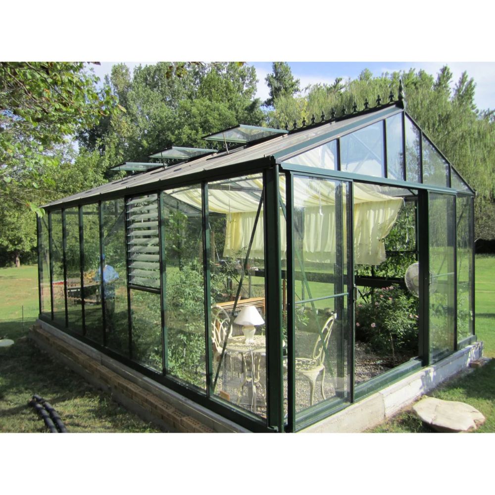 Exaco Janssens | 12.5x20x9 ft Royal Victorian VI 46 Large Glass Greenhouse Kit With 4mm Tempered Glass Glazing