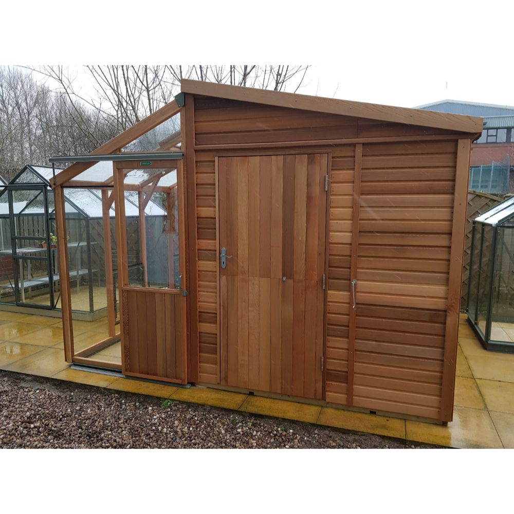 Alton Fusion 10 Cedar Greenhouse and Storage Shed Combo