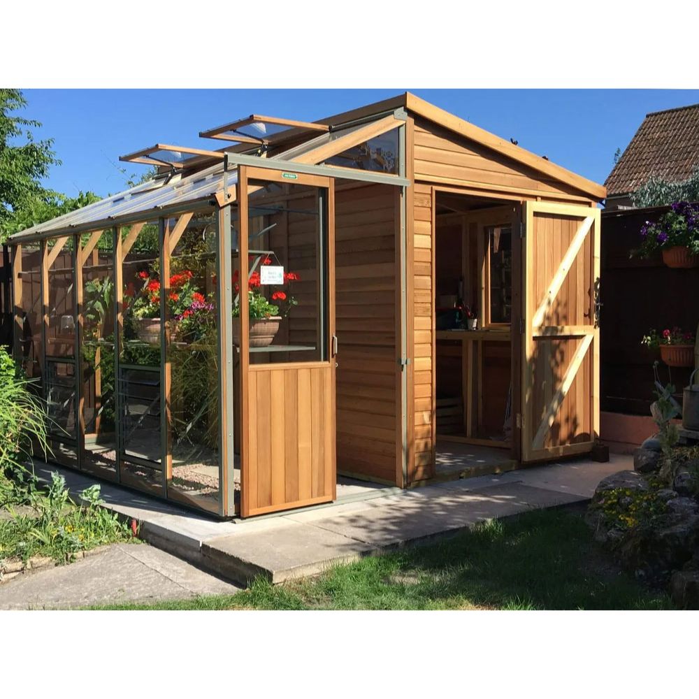 Alton Fusion 10 Cedar Greenhouse and Storage Shed Combo
