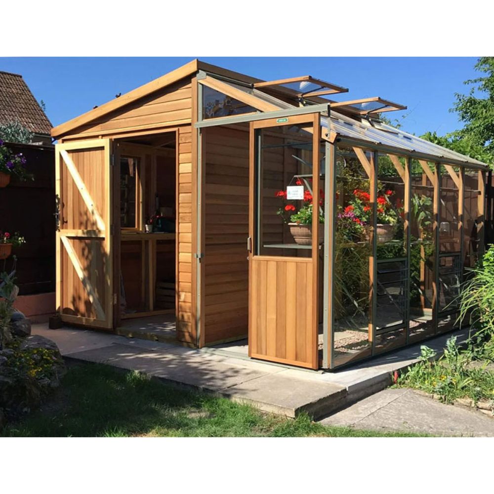 Alton Fusion 10 Cedar Greenhouse and Storage Shed Combo