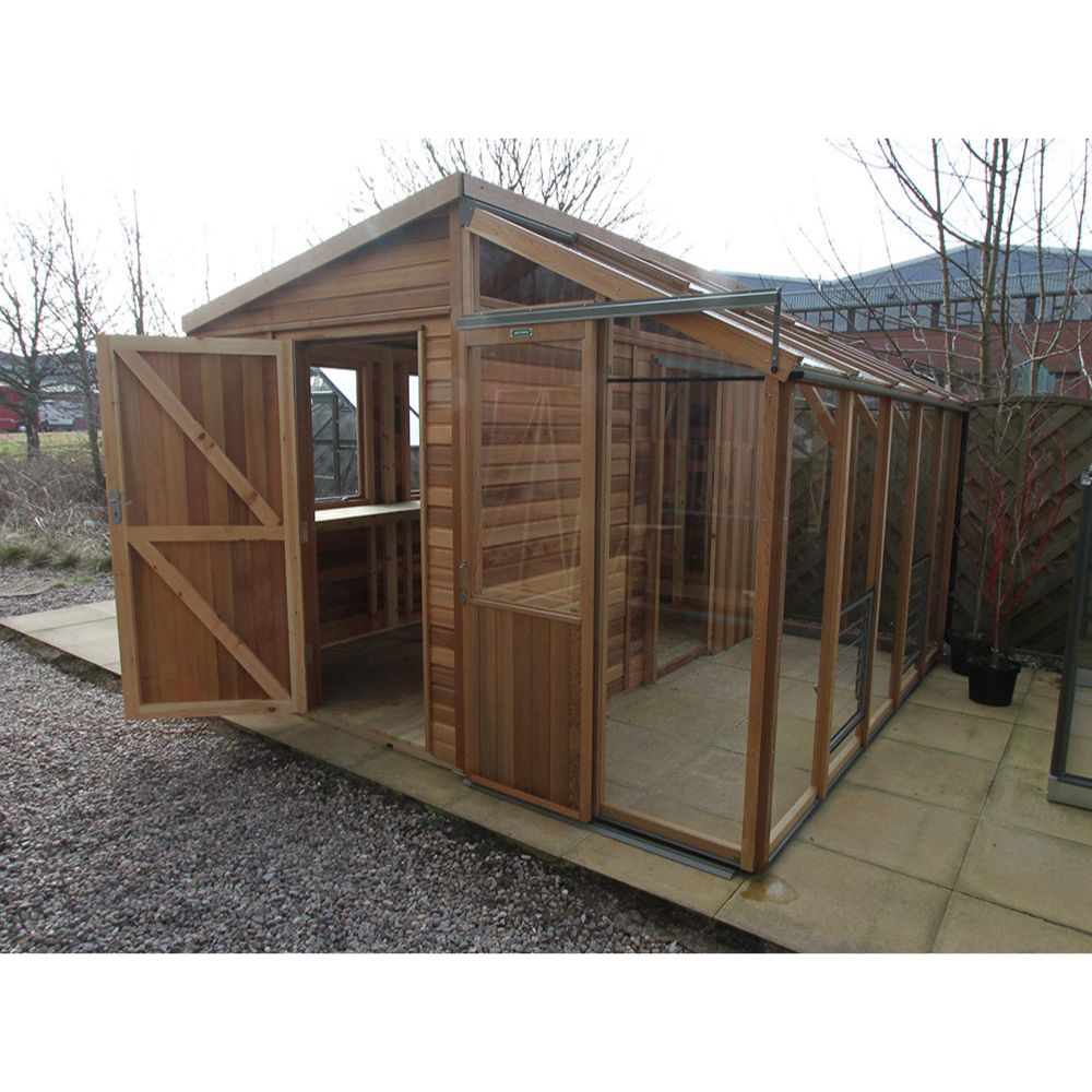 Alton Fusion 10 Cedar Greenhouse and Storage Shed Combo