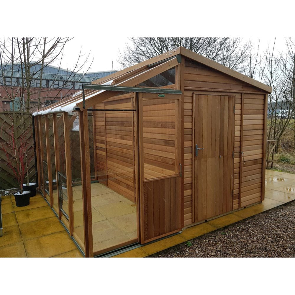 Alton Fusion 10 Cedar Greenhouse and Storage Shed Combo