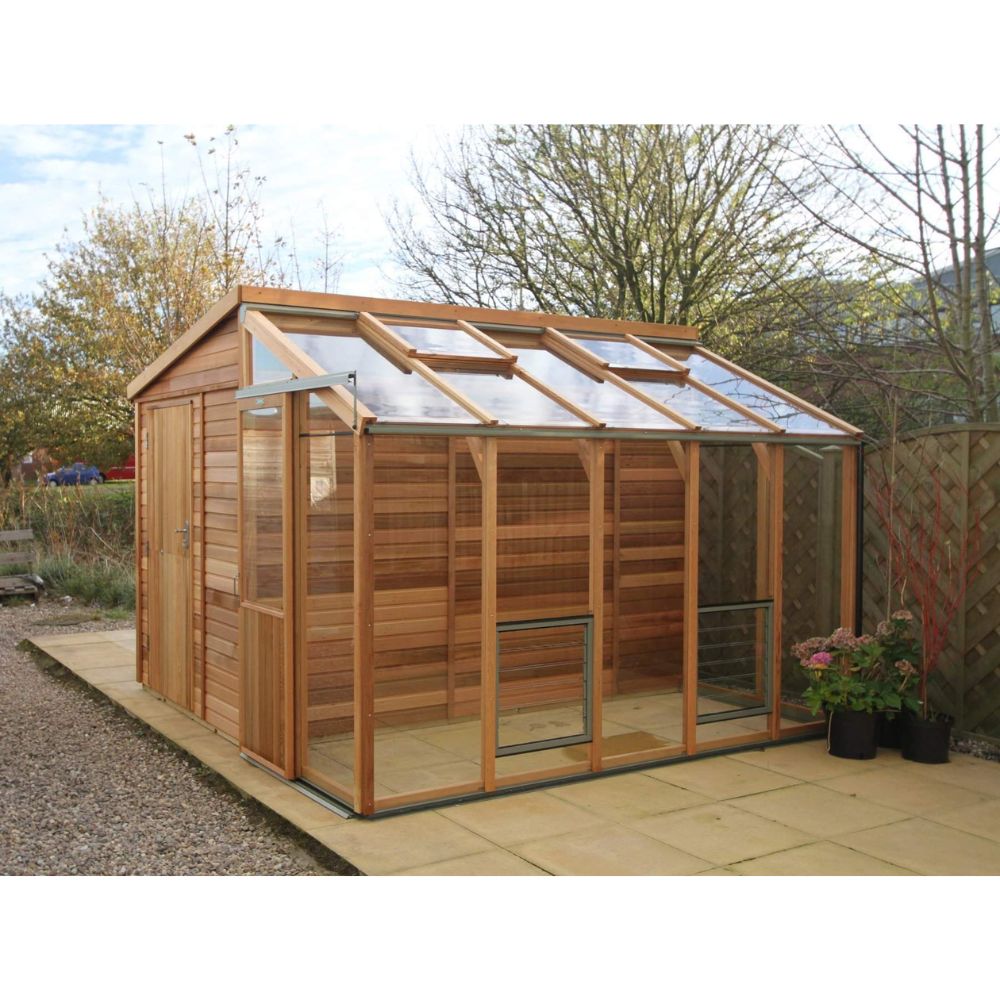 Alton Fusion 10 Cedar Greenhouse and Storage Shed Combo