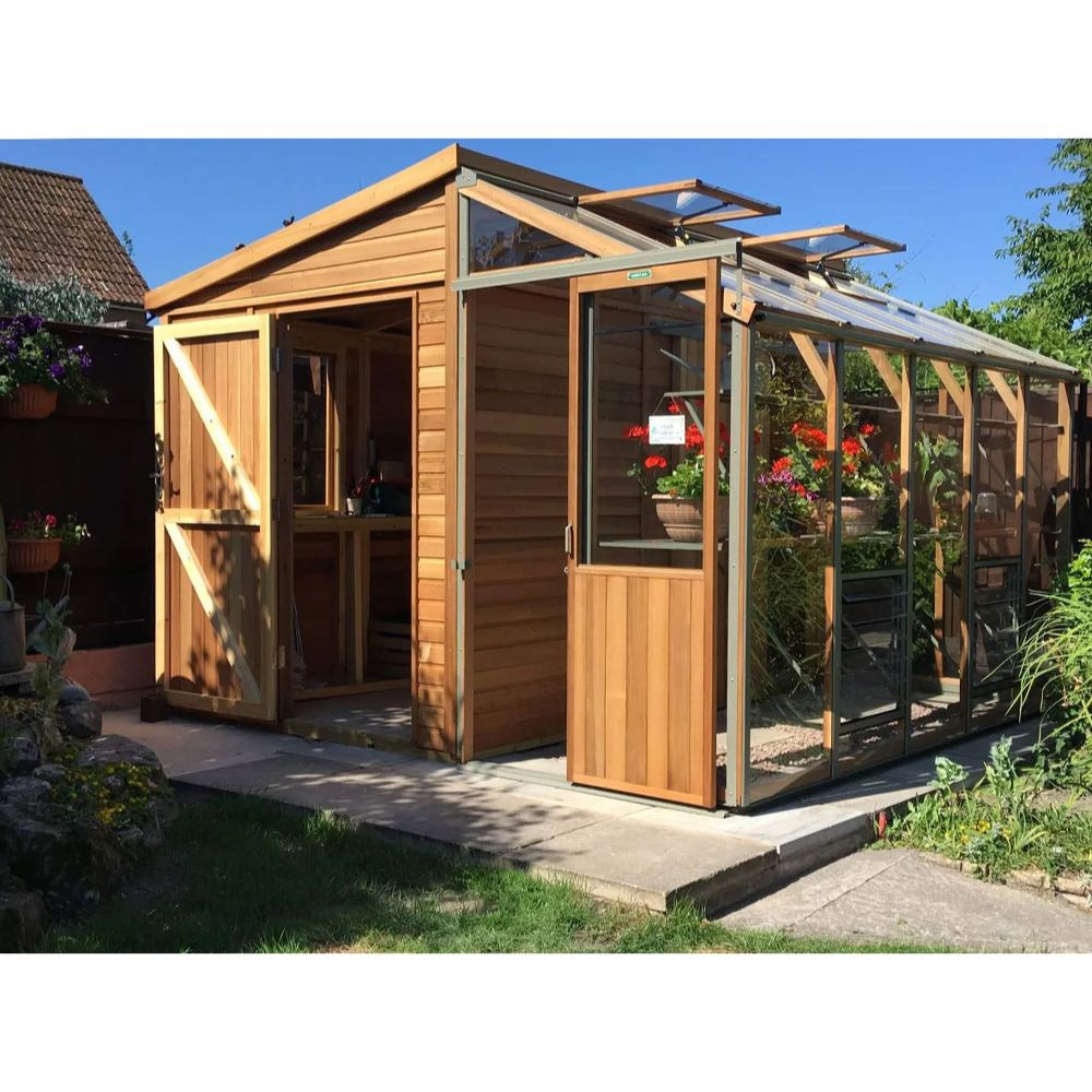 Alton Fusion 10 Cedar Greenhouse and Storage Shed Combo