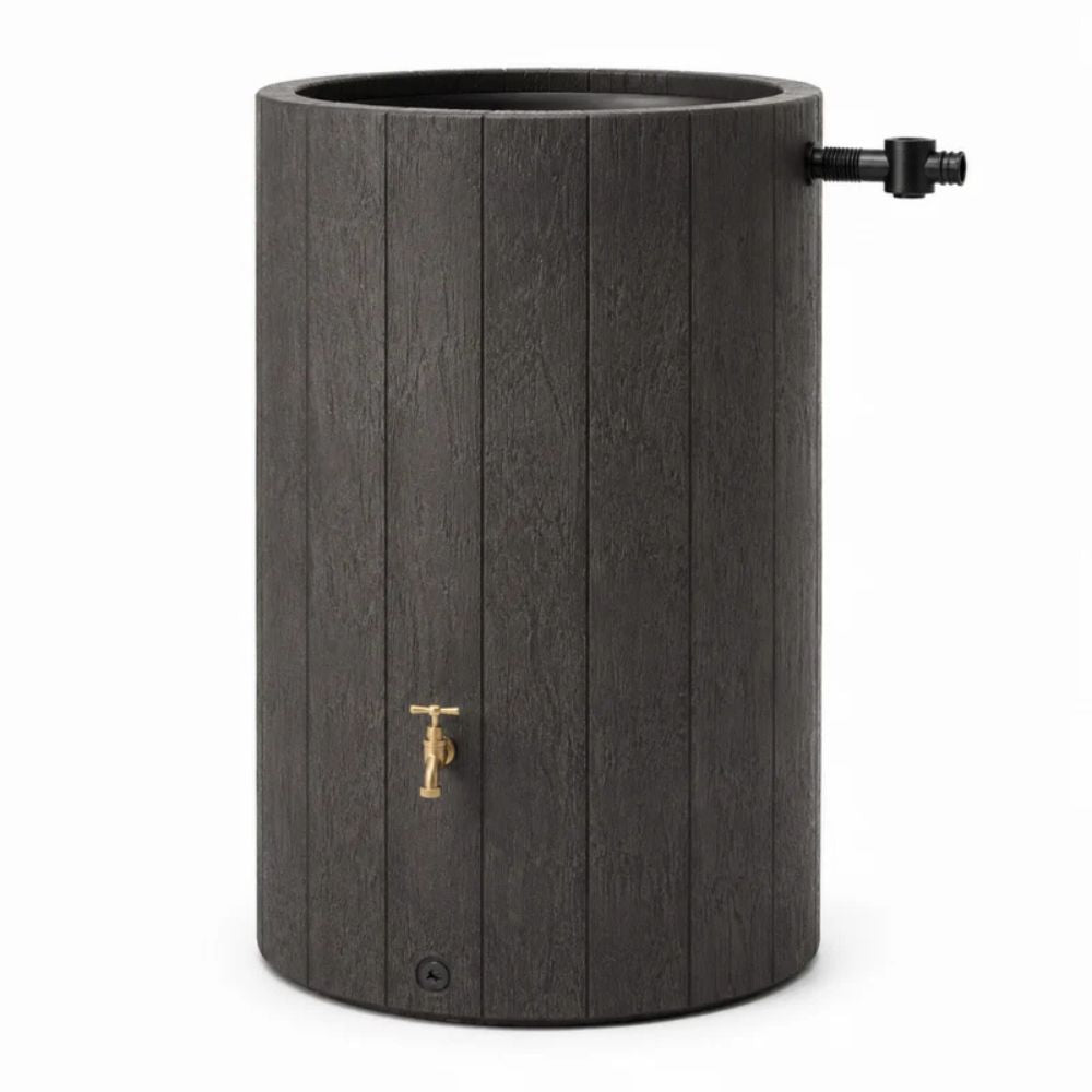 Exaco Madera Rain Barrel 220L / 58 Gallon Brown wood look