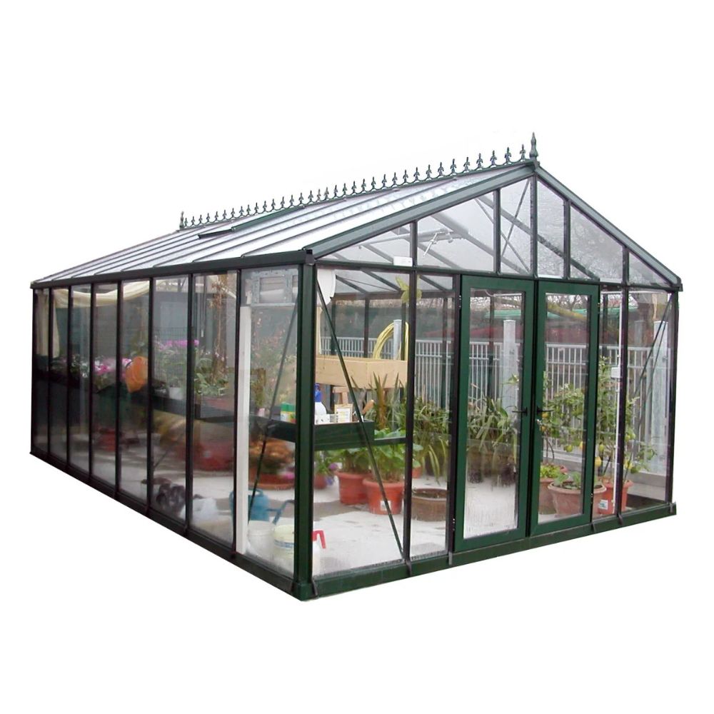 Exaco Janssens | 12.5x20x9 ft Royal Victorian VI 46 Large Glass Greenhouse Kit With 4mm Tempered Glass Glazing