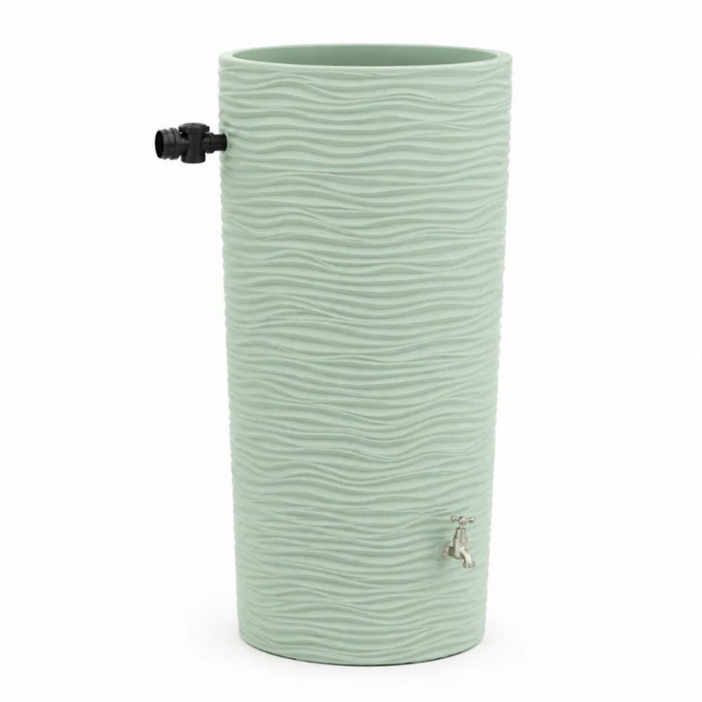 Exaco The Wave Rain Barrel 350L / 92 Gallon with Planter in Arctic
